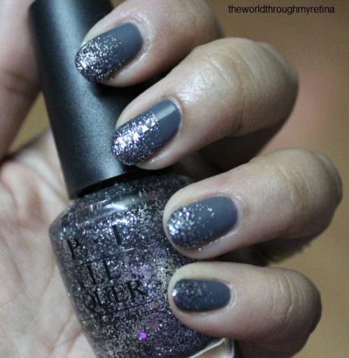 beyu grey nail polish + gradient nail art